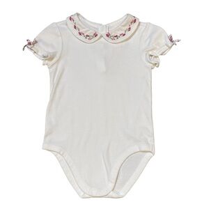 Janie and Jack Set The Table White Floral Embroidered Kids Bodysuit 18-24 m